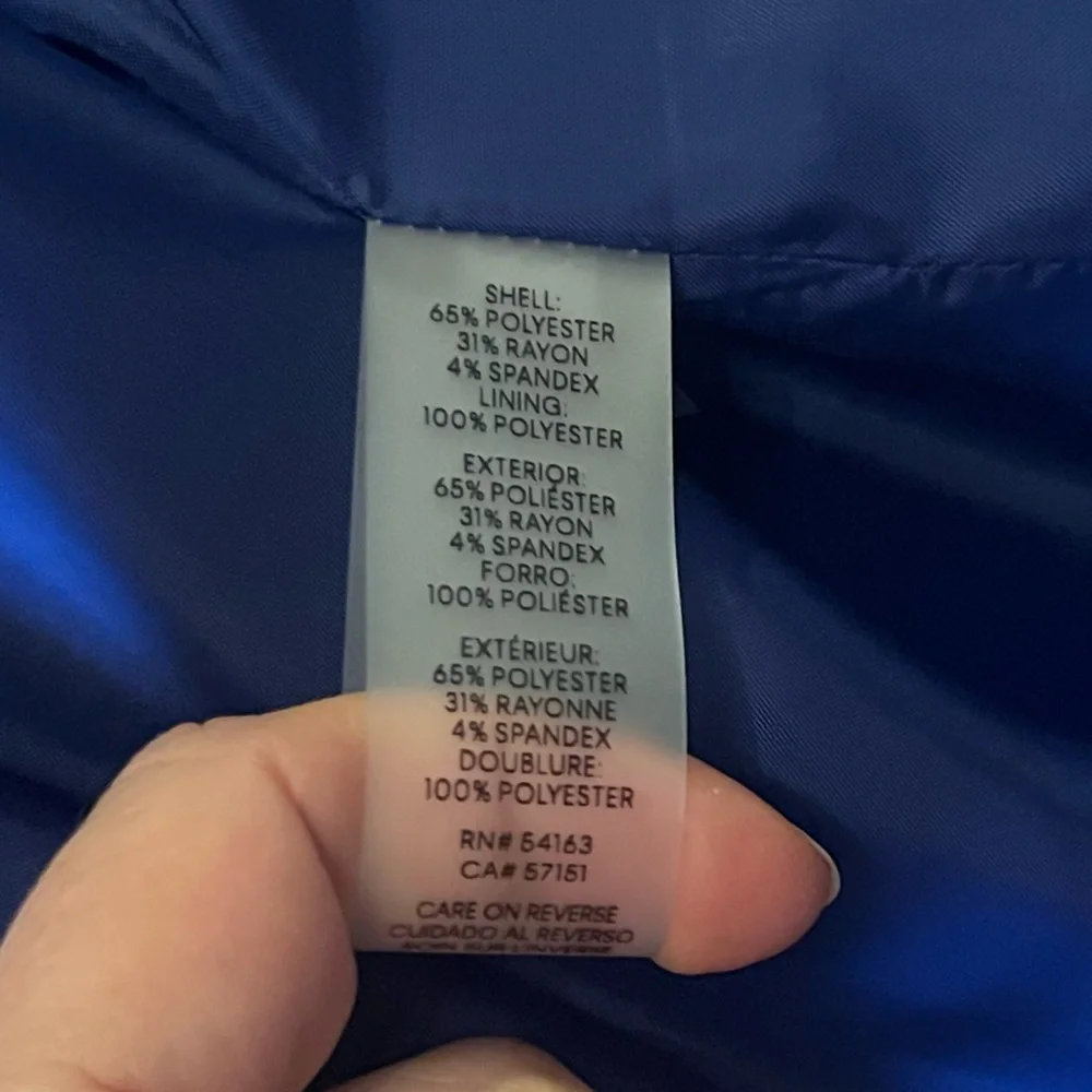 Calvin Klein Royal Blue Tailored Suit Jacket with Silver Bar Closure| Petite 12